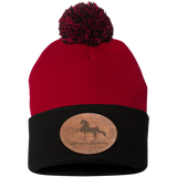 AMERICAN SADDLEBRED ON LEATHER SP15 Pom Pom Knit Cap - Patch