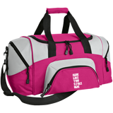 RIDE LIKE YOU STOLE HIM (WHITE) BG99 Colorblock Sport Duffel