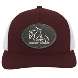 HUNTER JUMPER BLACK LEATHER 104C Trucker Snap Back - Patch