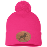 TENNESSEE WALKING HORSE PERFORMANCE LEATHER SP15 Pom Pom Knit Cap - Patch