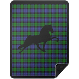 BLUE GREEN TARTAN TWH PERFORMANCE BSHL Premium Black Sherpa Blanket 60x80