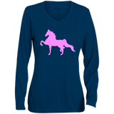 AMERICAN SADDLEBRED PINK 1788 Ladies' Moisture-Wicking Long Sleeve V-Neck Tee