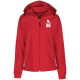 RACK ON RACKING (WHITE ART) LST76 Ladies' Jersey-Lined Hooded Windbreaker