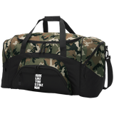 RIDE LIKE YOU STOLE HIM (WHITE) BG99 Colorblock Sport Duffel