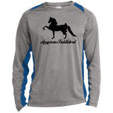 American Saddlebred 2 (black) ST361LS Long Sleeve Heather Colorblock Performance Tee