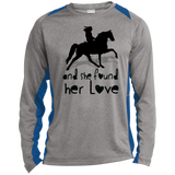 SHE FOUND HER LOVE (TWH pleasure)Bblack art ST361LS Long Sleeve Heather Colorblock Performance Tee