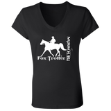 MISSOURI FOX TROTTER (white) 4HORSE B6005 Ladies' Jersey V-Neck T-Shirt