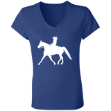Missouri Fox Trotter LADY FINAL ART WHITE B6005 Ladies' Jersey V-Neck T-Shirt