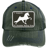 I SUPPORT THE TWH -RECTANGLE 6990 Distressed Unstructured Trucker Cap - Patch