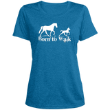 BORN TO WALK LST360 Ladies' Heather Scoop Neck Performance Tee