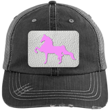 AMERICAN SADDLEBRED PINK 6990 Distressed Unstructured Trucker Cap - Patch