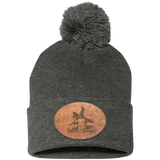TURNIN AND BURNIN ON LEATHER SP15 Pom Pom Knit Cap - Patch
