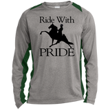 Ride With Pride ST361LS Long Sleeve Heather Colorblock Performance Tee