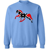 Rebel on the Rail Tennessee Walking Horse Pleasure G180 Crewneck Pullover Sweatshirt