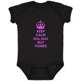 REAL DADS BUY PONIES (pink) 4424 Infant Fine Jersey Bodysuit