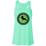 Tennessee Walking Horse  PERFORMANCE LIME GREEN BLACK LACE B8800 Flowy Racerback Tank
