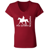 MISSOURI FOX TROTTER (white) 4HORSE B6005 Ladies' Jersey V-Neck T-Shirt