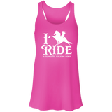 I RIDE A WALKING HORSE B (WHITE) B8800 Flowy Racerback Tank