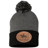 MISSOURI FOX TROTTER ON LEATHER SP15 Pom Pom Knit Cap - Patch