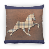 TENNESSEE WALKING HORSE PERFORMANCE LEATHER BURBURY ZP18 Large Square Pillow