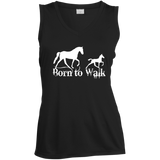 BORN TO WALK LST352 Ladies' Sleeveless V-Neck Performance Tee