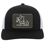 HUNTER JUMPER BLACK LEATHER 104C Trucker Snap Back - Patch