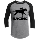 RACING (BLACK) 4HORSE YT200 Youth 3/4 Raglan Sleeve Shirt