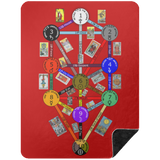 KABBAHLAH TREE OF LIFE DESIGN 2 4HORSE BSHL Premium Black Sherpa Blanket 60x80