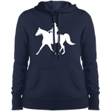 Missouri Fox Trotter WITH MALE RIDER WHITE LST254 Ladies' Pullover Hooded Sweatshirt