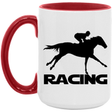 RACING (BLACK) 4HORSE AM15OZ 15oz. Accent Mug