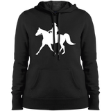 Missouri Fox Trotter WITH MALE RIDER WHITE LST254 Ladies' Pullover Hooded Sweatshirt