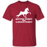 SITTIN TIGHT LOOKIN RIGHT TWH PERFORMANCE(WHITE) G500 5.3 oz. T-Shirt