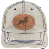 TENNESSEE WALKING HORSE PERFORMANCE LEATHER 6990 Distressed Unstructured Trucker Cap - Patch