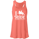 I RIDE AN AMERICAN SADDLEBRED (WHITE) B8800 Flowy Racerback Tank