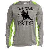 Ride With Pride ST361LS Long Sleeve Heather Colorblock Performance Tee