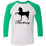 HACKNEY DESIGN 1 (black) 4HORSE NL6051 Tri-Blend 3/4 Sleeve Raglan T-Shirt
