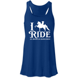 I RIDE AN AMERICAN SADDLEBRED (WHITE) B8800 Flowy Racerback Tank