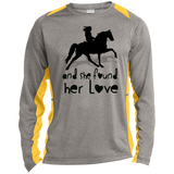 SHE FOUND HER LOVE (TWH pleasure)Bblack art ST361LS Long Sleeve Heather Colorblock Performance Tee