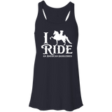I RIDE AN AMERICAN SADDLEBRED (WHITE) B8800 Flowy Racerback Tank