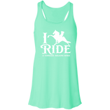I RIDE A WALKING HORSE B (WHITE) B8800 Flowy Racerback Tank