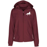 American Saddlebred (white) LST76 Ladies' Jersey-Lined Hooded Windbreaker