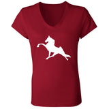 Tennessee Walking Horse Performance (WHITE) B6005 Ladies' Jersey V-Neck T-Shirt
