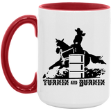 TURNIN AND BURNIN BARREL RACING 4HORSE AM15OZ 15oz. Accent Mug