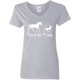 BORN TO WALK G500VL Ladies' 5.3 oz. V-Neck T-Shirt