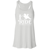 I RIDE A WALKING HORSE B (WHITE) B8800 Flowy Racerback Tank