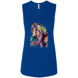 EQUINE ABSTRACT 1 4HORSE B8803 Ladies' Flowy Muscle Tank