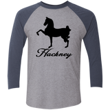 HACKNEY DESIGN 1 (black) 4HORSE NL6051 Tri-Blend 3/4 Sleeve Raglan T-Shirt
