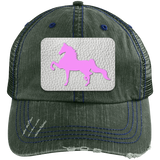 AMERICAN SADDLEBRED PINK 6990 Distressed Unstructured Trucker Cap - Patch