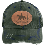 MISSOURI FOX TROTTER ON LEATHER 6990 Distressed Unstructured Trucker Cap - Patch