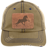 TENNESSEE WALKING HORSE PERFORMANCE LEATHER 6990 Distressed Unstructured Trucker Cap - Patch